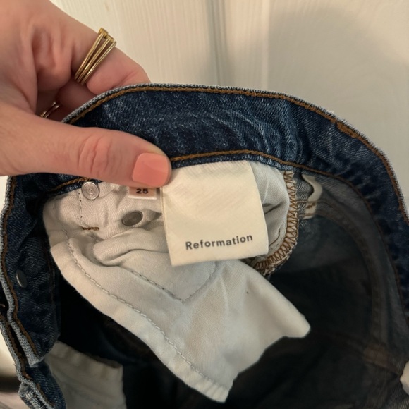 Reformation Julia Crop High Waist Sz 25 in Baltic Wash - Picture 6 of 7